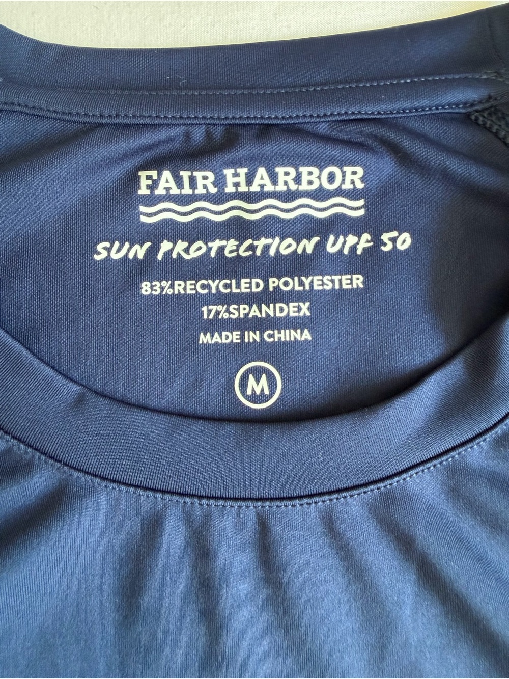 Fair Harbor Anchor Sun Protection 50 Navy Blue Swim Rash Guard Long Sleeve Shirt - Picture 13 of 17